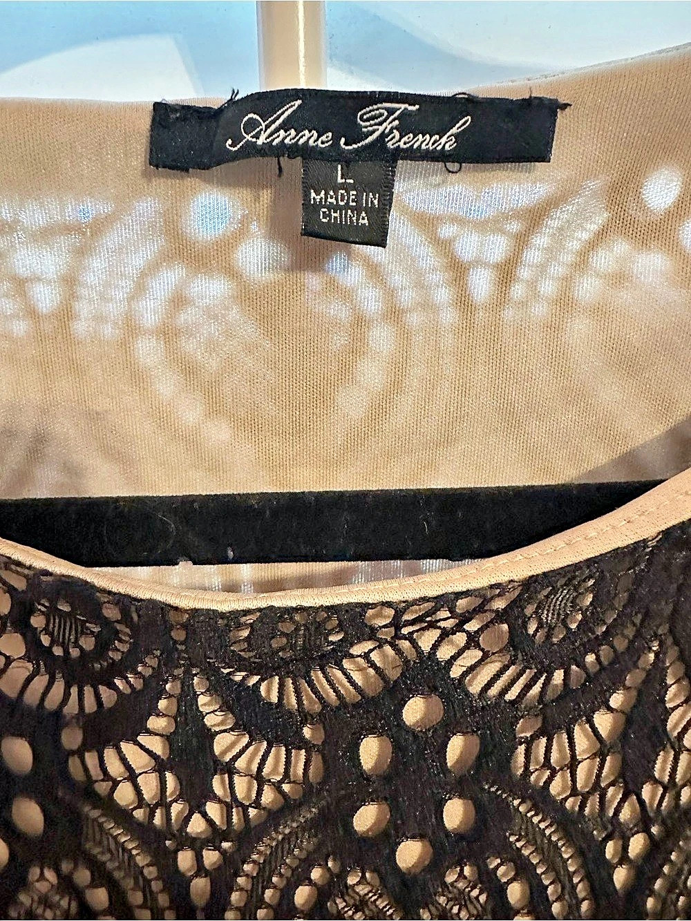 Anne French Long Sleeve Black Lace Dress Mini Dress - Picture 2 of 2
